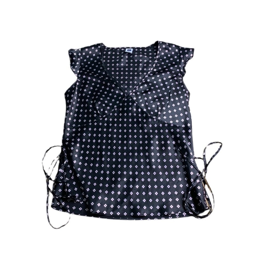 Gap Womens Black Floral Print Sleeveless Blouse Medium